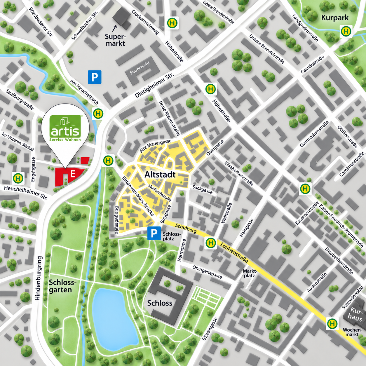 Lageplan Artis am Schloss, Bad Homburg