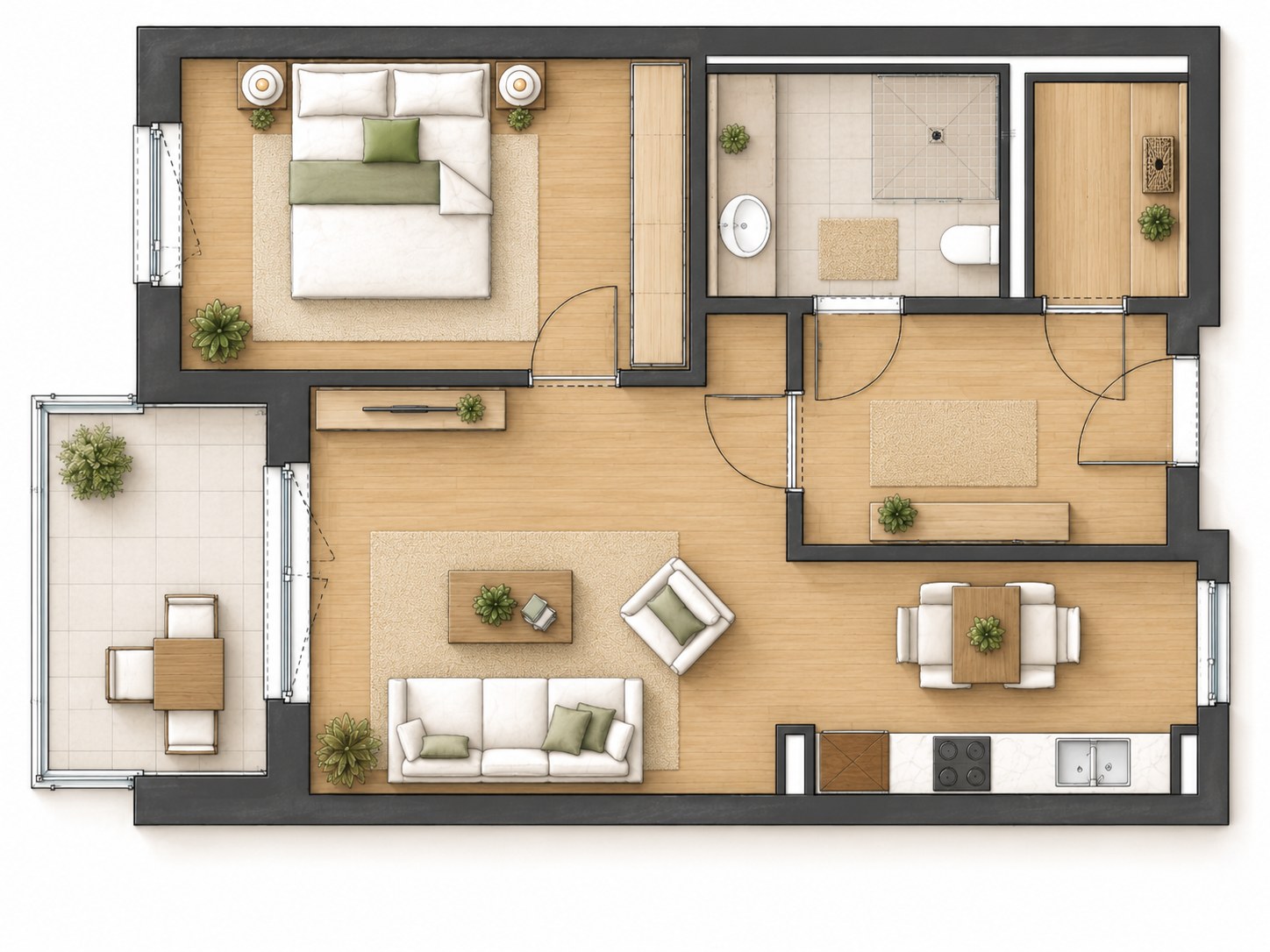 Grundriss Wohnungsbeispiel I