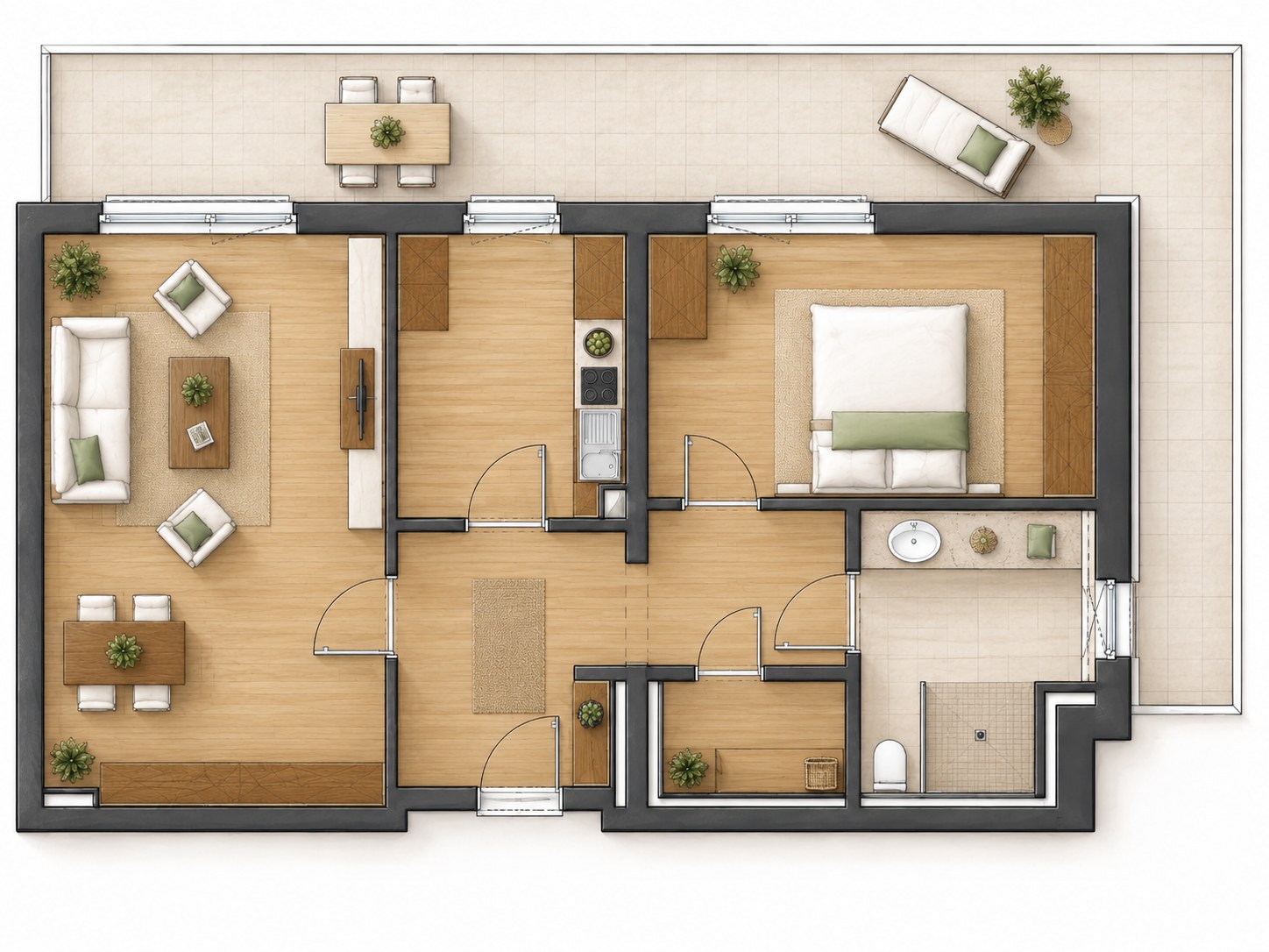 Grundriss Wohnungsbeispiel III