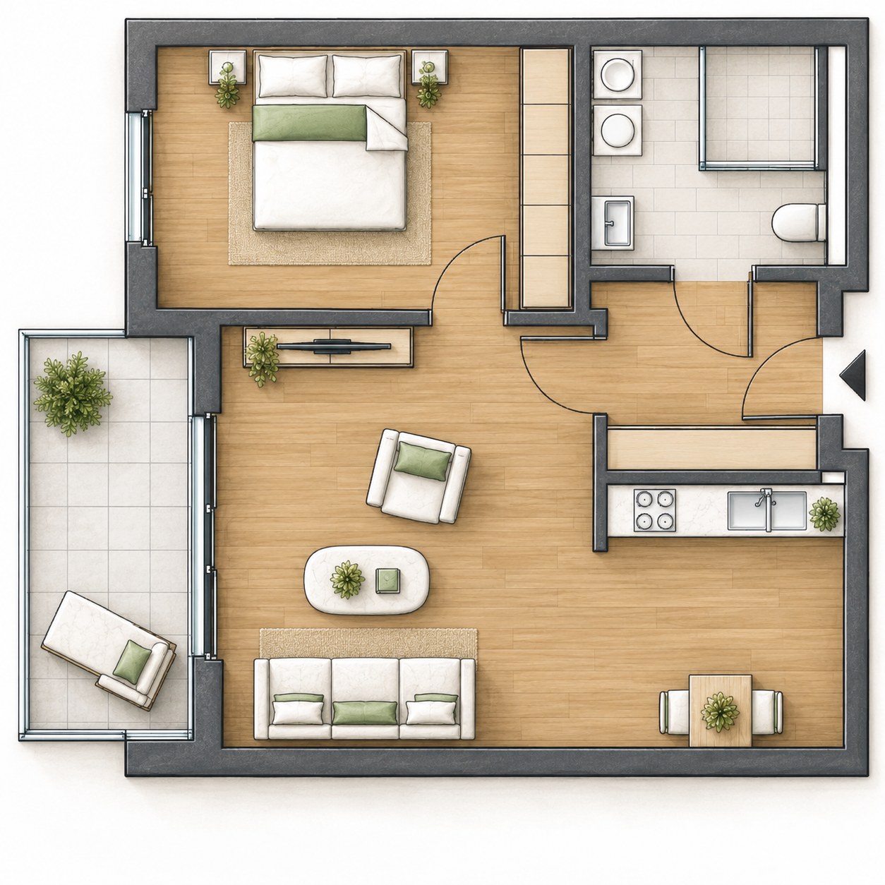 Grundriss Wohnungsbeispiel I