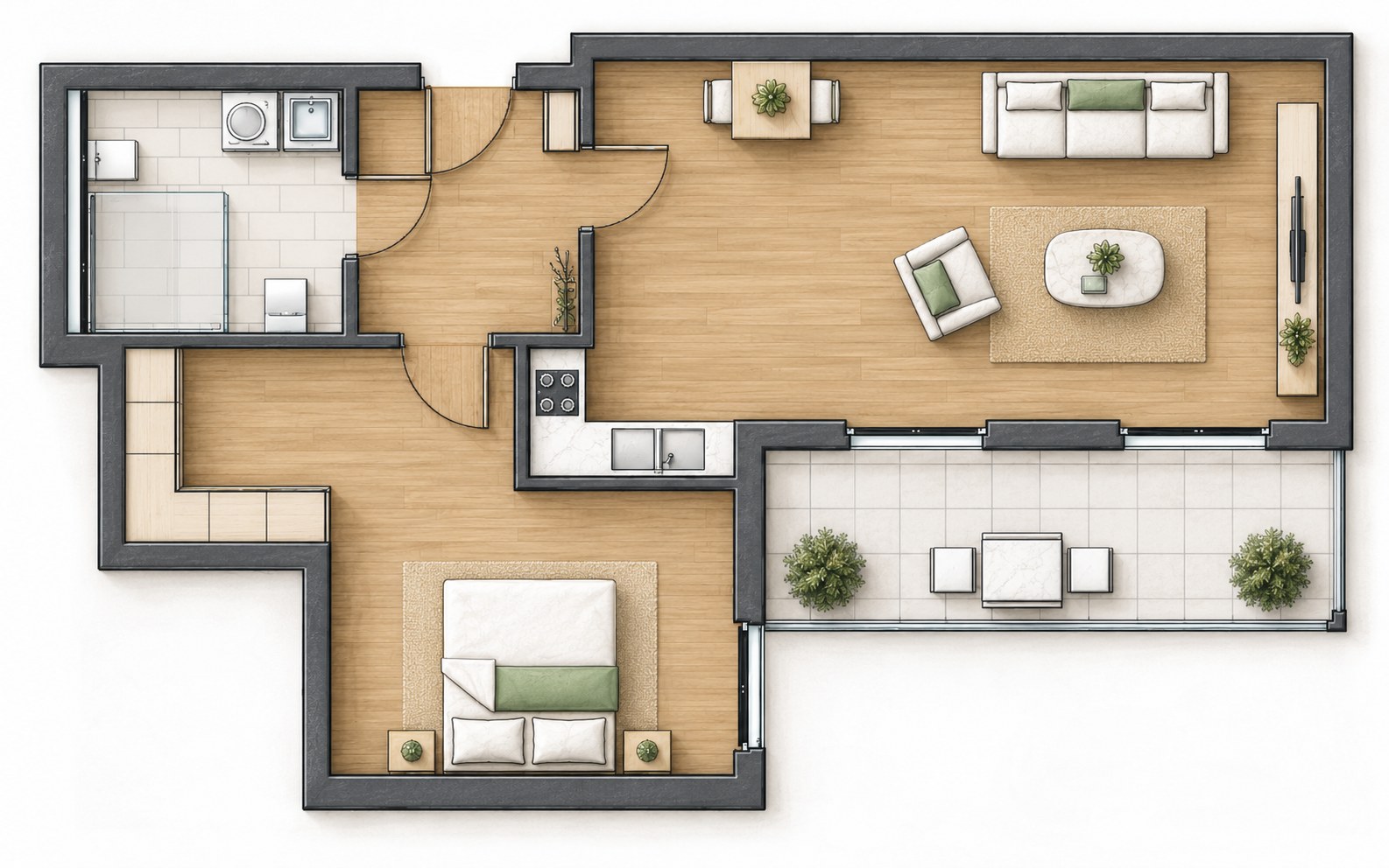 Grundriss Wohnungsbeispiel II