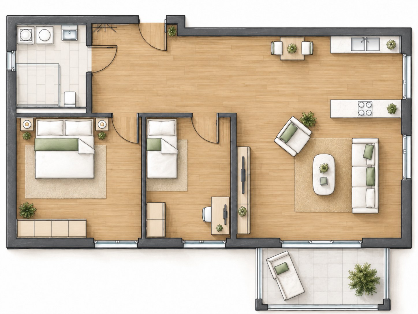 Grundriss Wohnungsbeispiel III