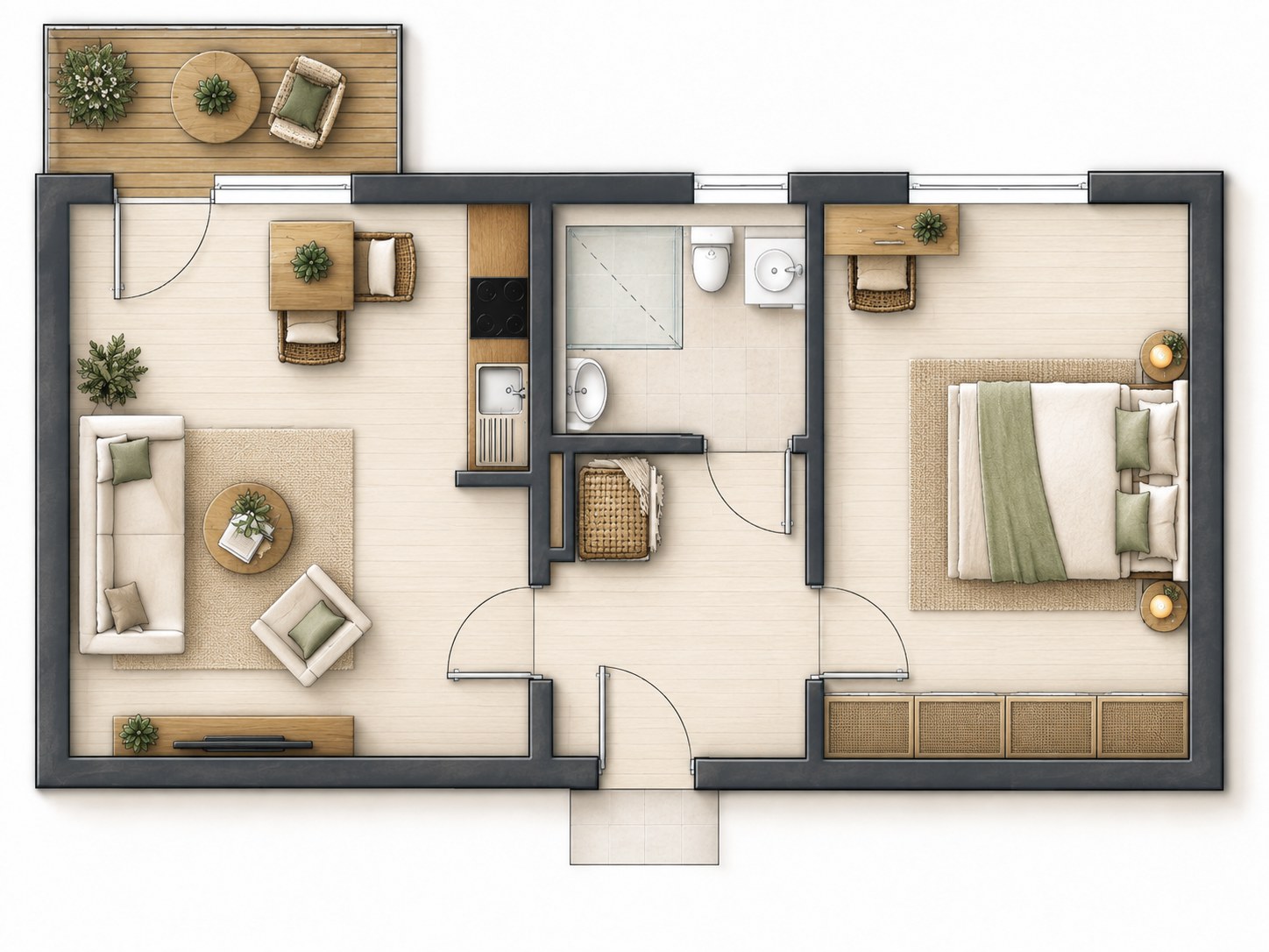 Grundriss Wohnungsbeispiel I