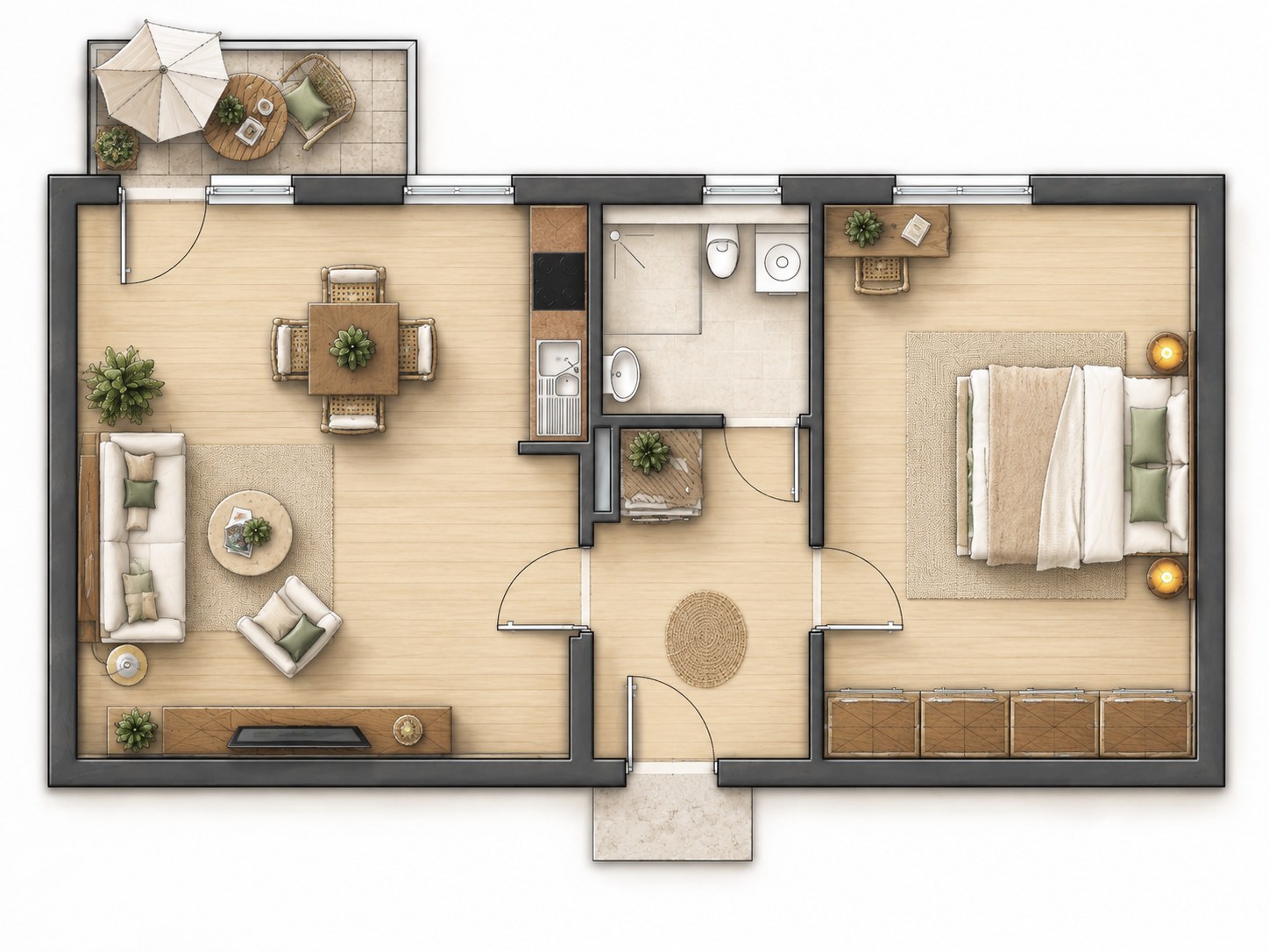 Grundriss Wohnungsbeispiel II